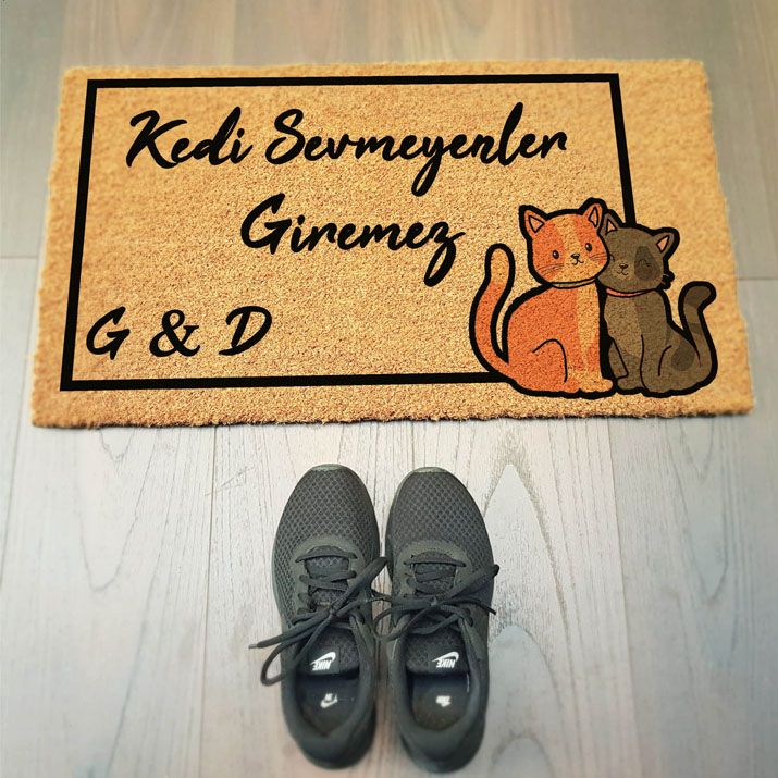 Kedi Sevmeyenler Giremez İsimli Paspas